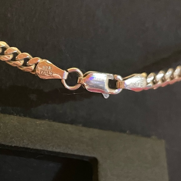 .925 STERLING SILVER: 3mm 20in Solid Cuban/Curb Link Chain - Picture 6 of 14